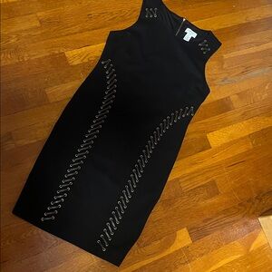 Carmen Marc Valvo Black Dress with Eyelet Accents size 10 no tags. Not worn